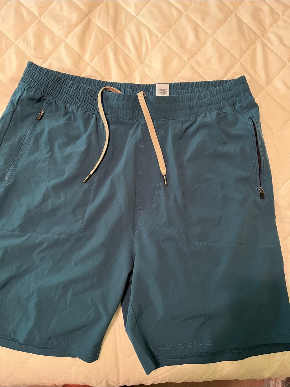 Teal Drawstring Right of Way Active Shorts